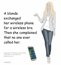 cartoon, blonde woman and mobile phone